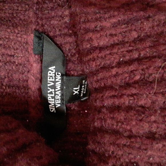 SUPER WARM HEAVY VERA WANG WINTER SWEATER PLUM XL - Picture 4 of 7